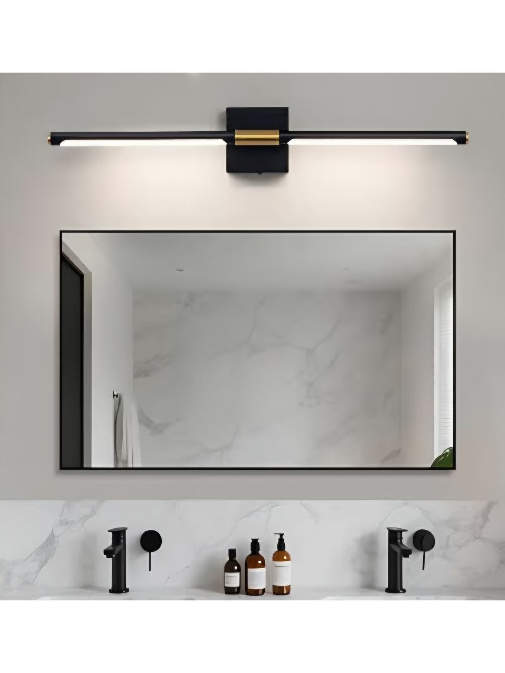 Faziyo 30" LED Vanity Light Black Gold Dimmable 5CCT Bathroom Fixture